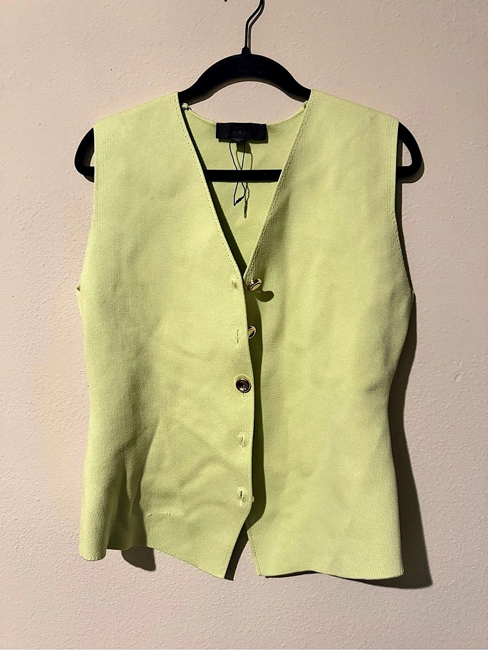 Zara Green Button-Front Vest Size XL NWT